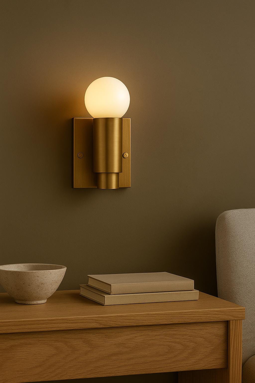 Handcrafted Brass Wall Sconce, Mid Century Modern Wall Light Sconce, Indoor Wall Lamp, Side Bed Reading lamp, Handmade Brass Finish Sconce