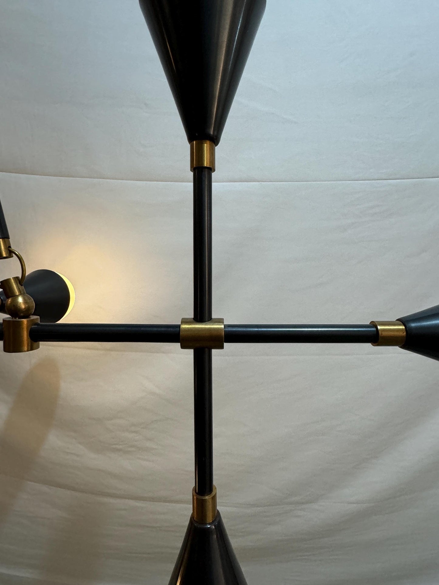 Handcrafted Brass Chandelier Lighting, Handmade Brass Finish Pendant Light, Modern Chandelier, Frosted Glass Ceiling Light Fixture