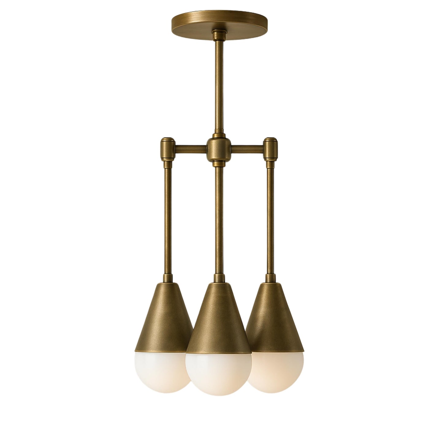 Brass Chandelier Lighting, Handmade Brass Finish Pendant Light, Modern Chandelier, Frosted Glass Ceiling Light Fixture