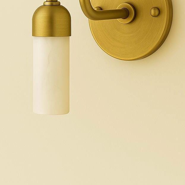 Hallway Alabaster Wall Sconce, Modern Brass Wall Sconce Light, Tasseled Cylinder Wall Light Sconce, Indoor Wall lamp