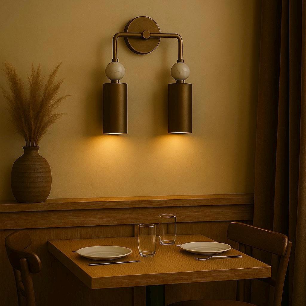 Handmade Double Brass Wall Sconce Light, Two Mid Century Modern Wall Light Sconce, Brass finish Wall Lamp, Indoor Lamp, Office Lightings