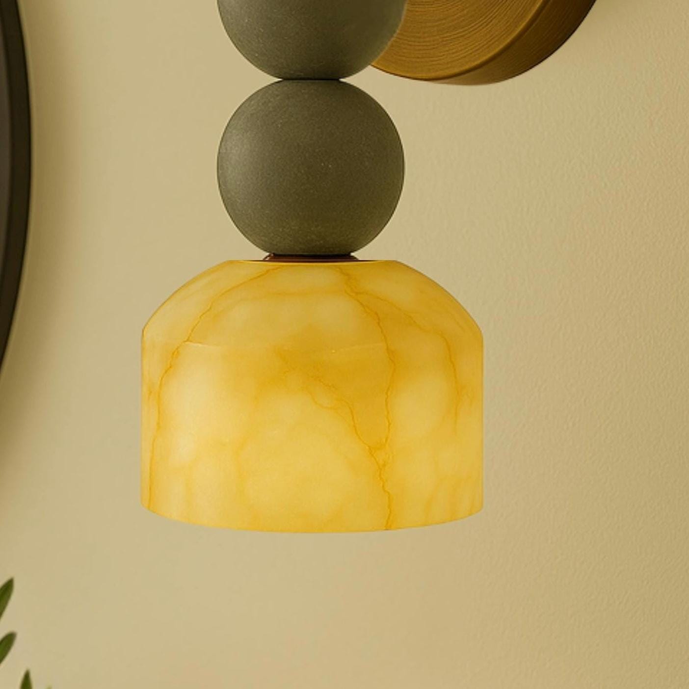 Modern Alabaster Sconce Light, Mid Century Modern Wall Sconce, Vintage Wall Light Sconce, Minimal Sconce Light