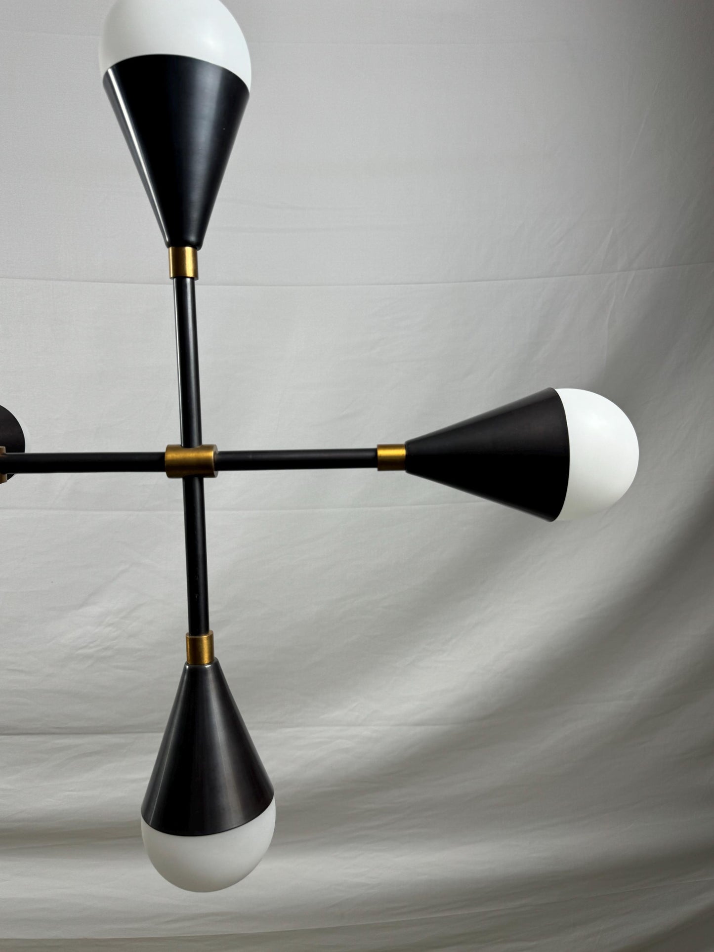 Handcrafted Brass Chandelier Lighting, Handmade Brass Finish Pendant Light, Modern Chandelier, Frosted Glass Ceiling Light Fixture