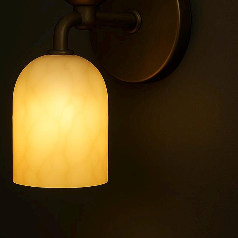 Alabaster Stone Wall Sconce, Minimal Sconce Light, Modern Wall Light Sconce, Vintage Wall Sconce Lamp, Brass Wall Lamp, Modern Brass Light