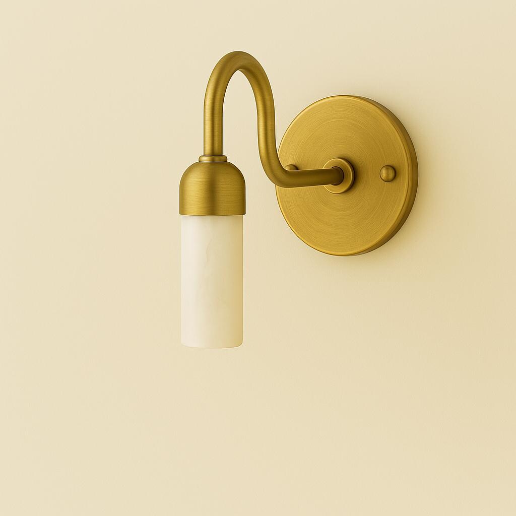 Hallway Alabaster Wall Sconce, Modern Brass Wall Sconce Light, Tasseled Cylinder Wall Light Sconce, Indoor Wall lamp