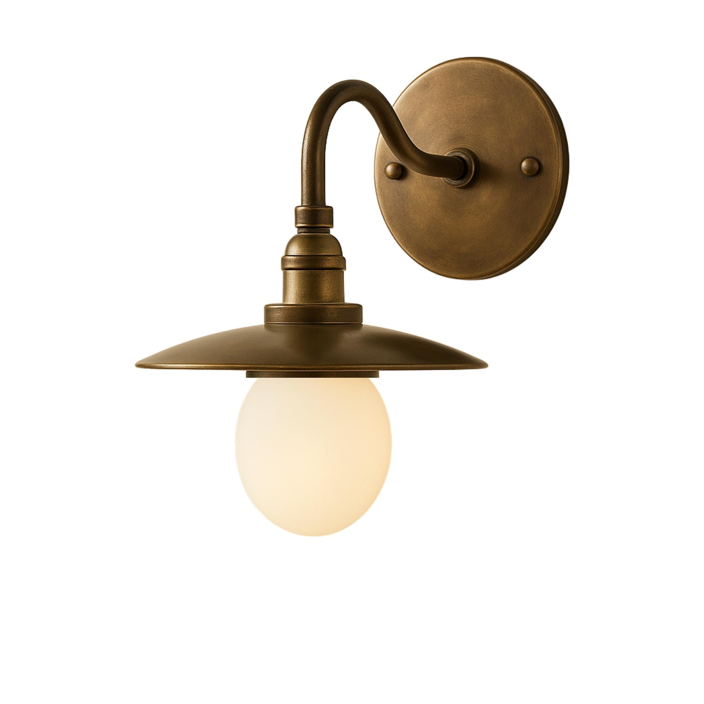 Brass Wall Light Sconce, Frosted Glass Sconce Light, Mid Century Modern Wall Sconce, Reading Lamp, Bedroom Light, Indoor Wall Light