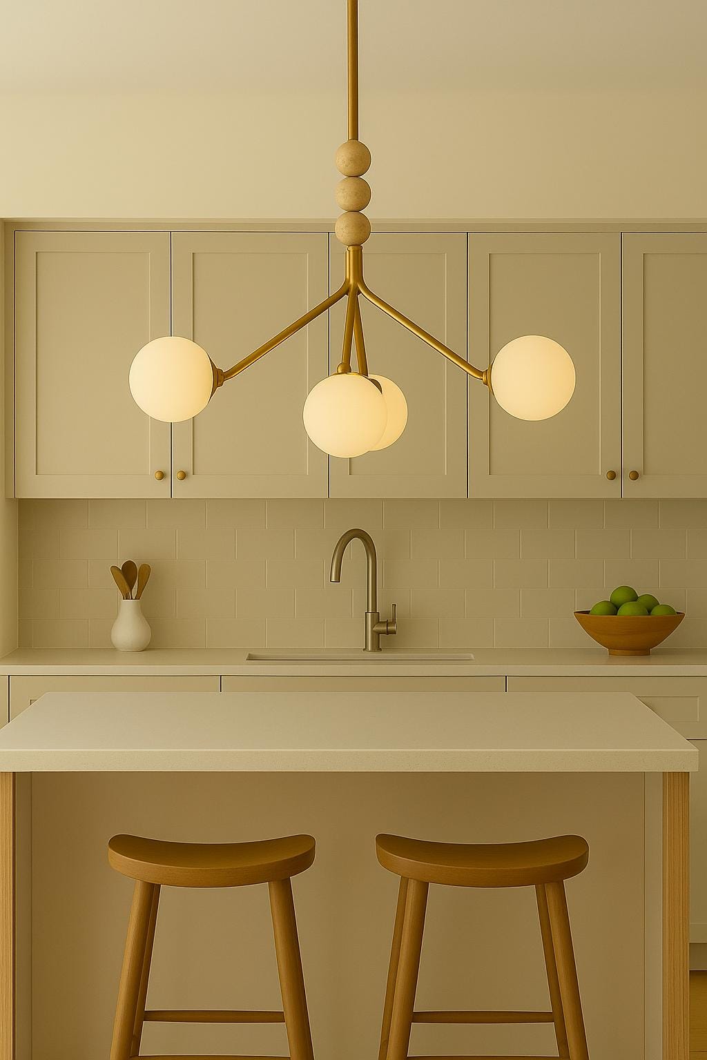 Brass Pendant Light, Handcrafted Brass Finish Chandelier Lighting, Mid Century Modern Chandelier, Frosted Glass Ceiling Light Fixture