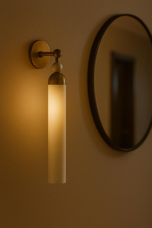 Brass Wall Sconce Light, Cylinder Wall Light Sconce, Bathroom Lights, Indoor Wall lamp, Modern Wall Sconce - Hallway Sconce lighting