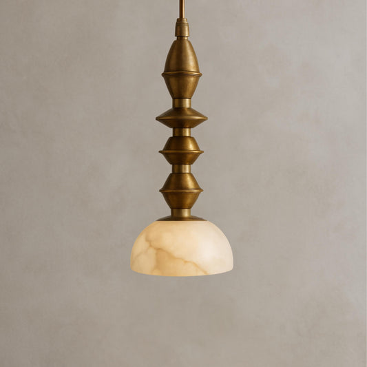 Solid Brass Pendant Light With Alabaster Shade, Modern Kitchen Island Chandelier, Light Pendant, Bedside Ceiling Lamp, Bathroom Lights