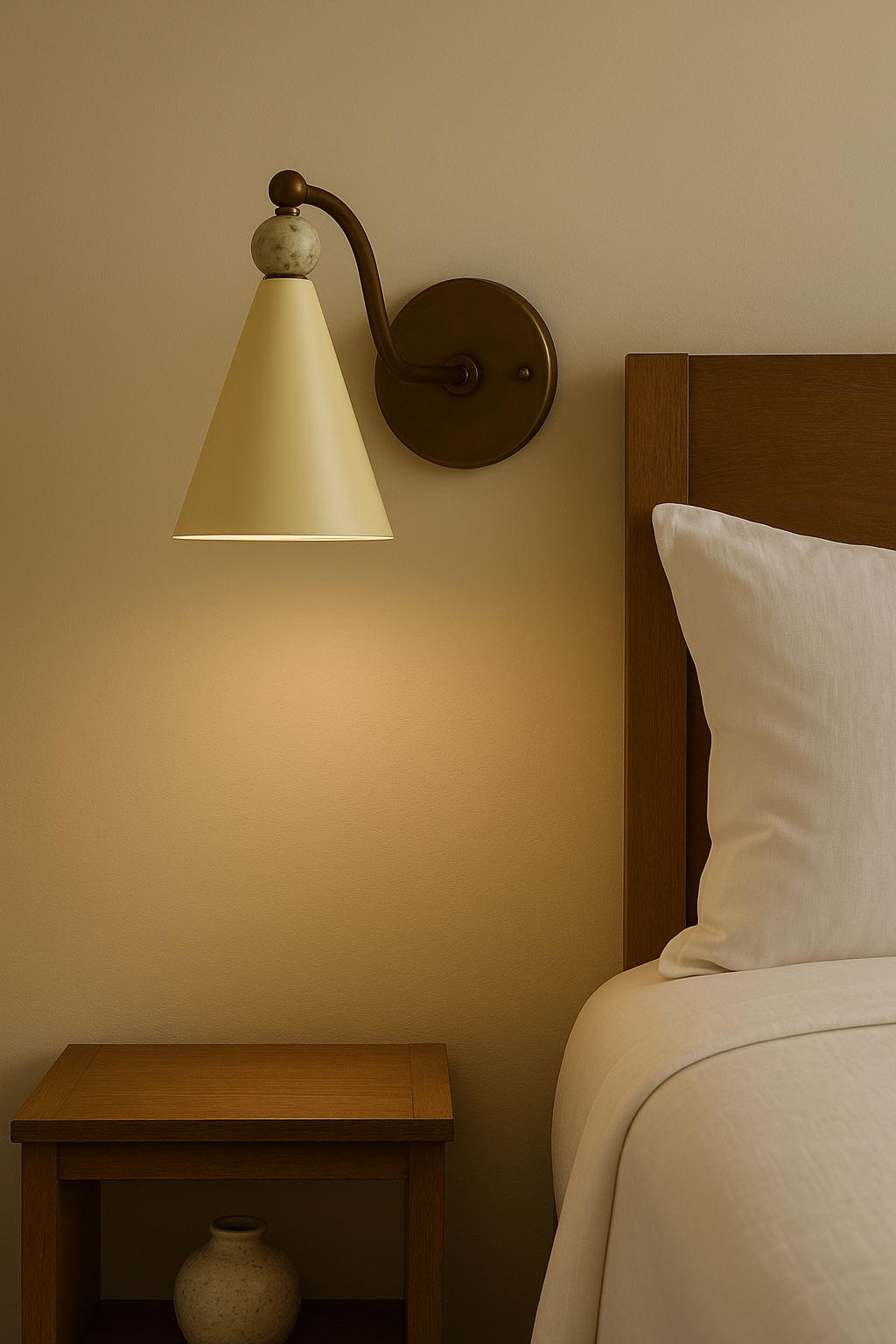 Indoor Wall Lamp, Brass Cone Wall Sconce Light with Gemstone, Brass Wall Light Sconce, Hallways Sconce Light, Mid Century Modern Wall Sconce