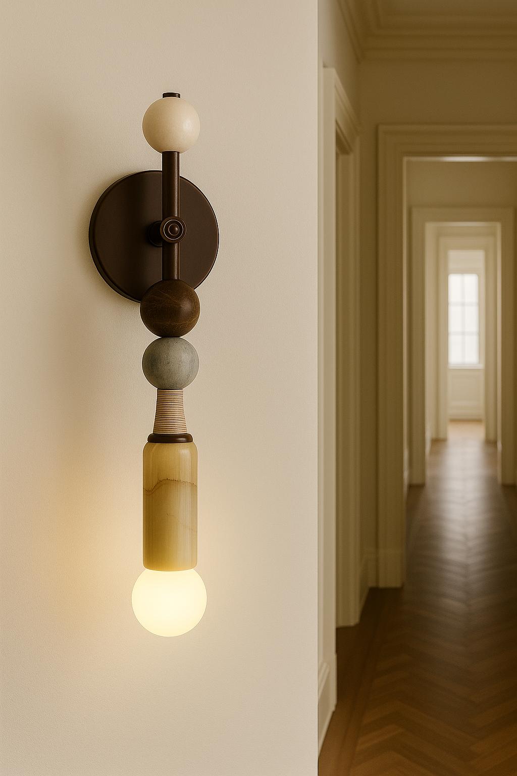 Marble Wall Sconce Light, Brass Wall Lamp, Bedroom lights, Indoor Wall Light, Mid Century Modern Wall Sconce, Reading Lamp
