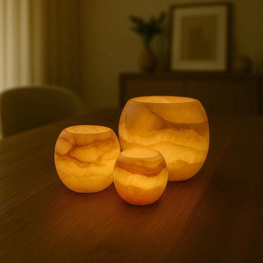 Handmade Egyptian Alabaster Candle Holder, White Alabaster Stone Candle Holder, Handcrafted Alabaster Candle Holder, Bathroom Candle Light