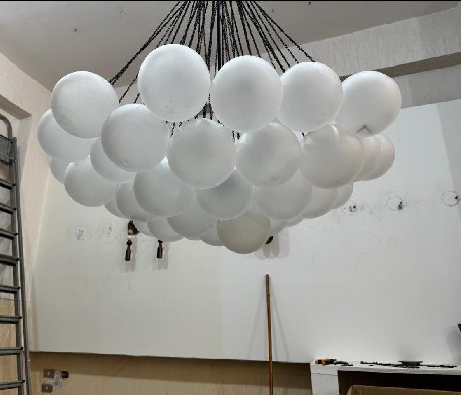 Chandelier Lighting, 35 Frosted Glass pendant Light, Blown Glass Chandelier Lighting, Hallway Chandelier, Living Room Pendant Lighting