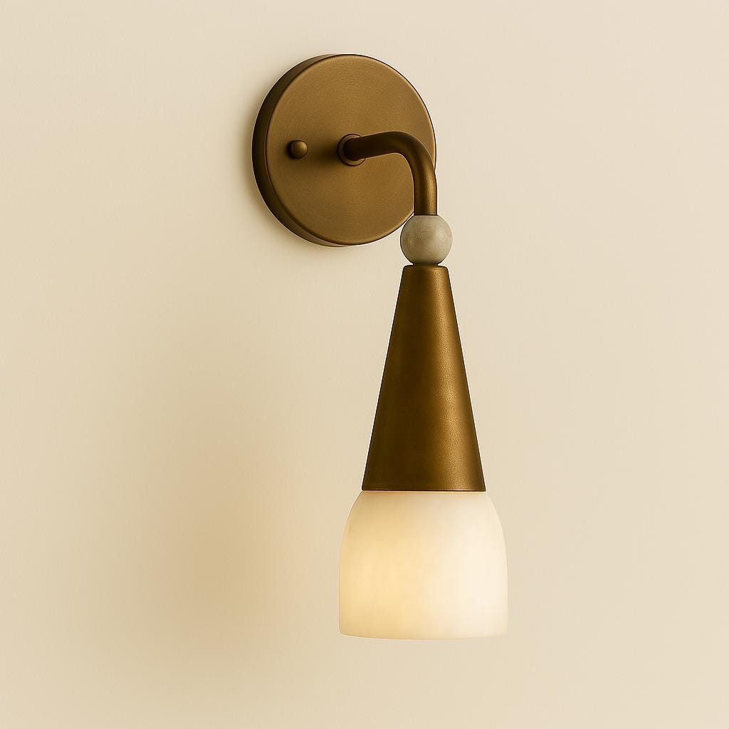Alabaster Brass Wall Sconce Light, Modern Brass Wall Light Sconce, Mid Century Wall Light Sconce, Indoor Wall , Brass Light fixture