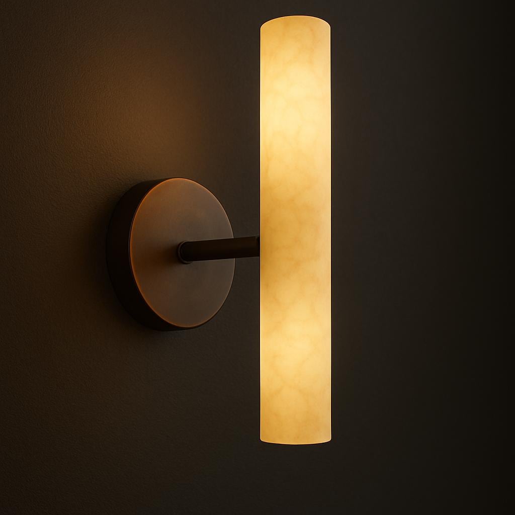 Alabaster Sconce Led Light, Modern Mid Century Wall Light Sconce, Wall Sconce Light, Brass Wall Lamp, Minimal Sconce Light