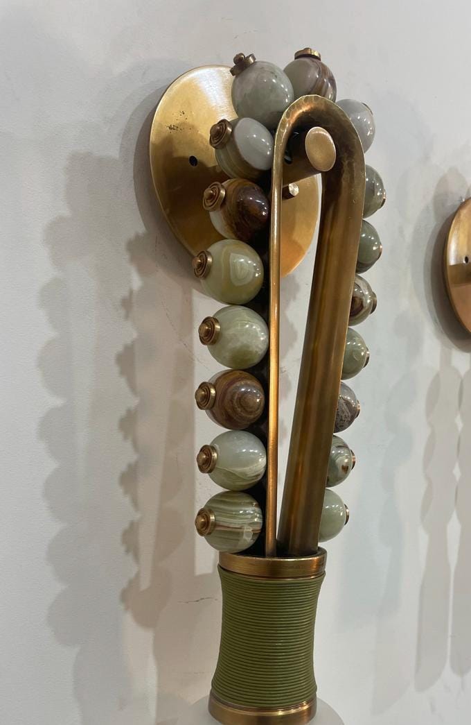 Marble Wall Sconce Light, Mid Century Modern Brass Wall Sconce, Bathroom Lights, Bedroom Wall Lamp, Indoor Wall Light, Vintage Wall Sconce