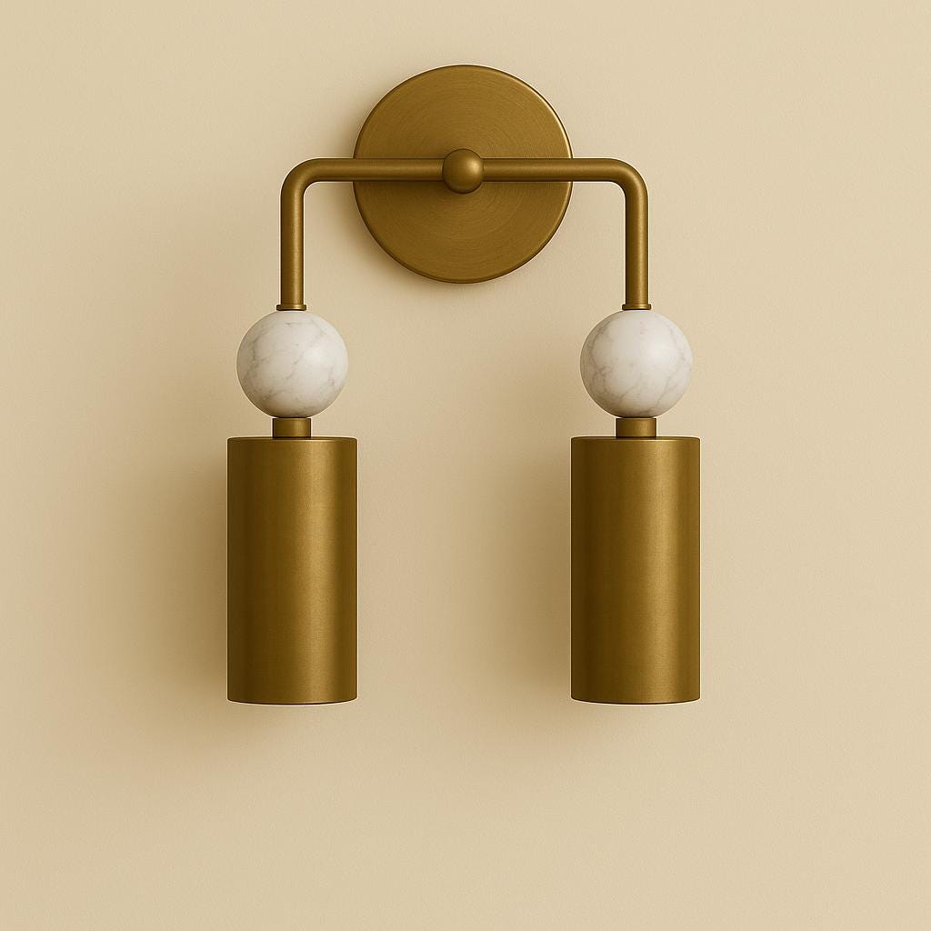 Handmade Double Brass Wall Sconce Light, Two Mid Century Modern Wall Light Sconce, Brass finish Wall Lamp, Indoor Lamp, Office Lightings