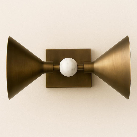 Handmade Double Brass Wall Sconce Light, Two Mid Century Modern Wall Light Sconce, Brass finish Wall Lamp, Indoor Lamp, Office Lightings