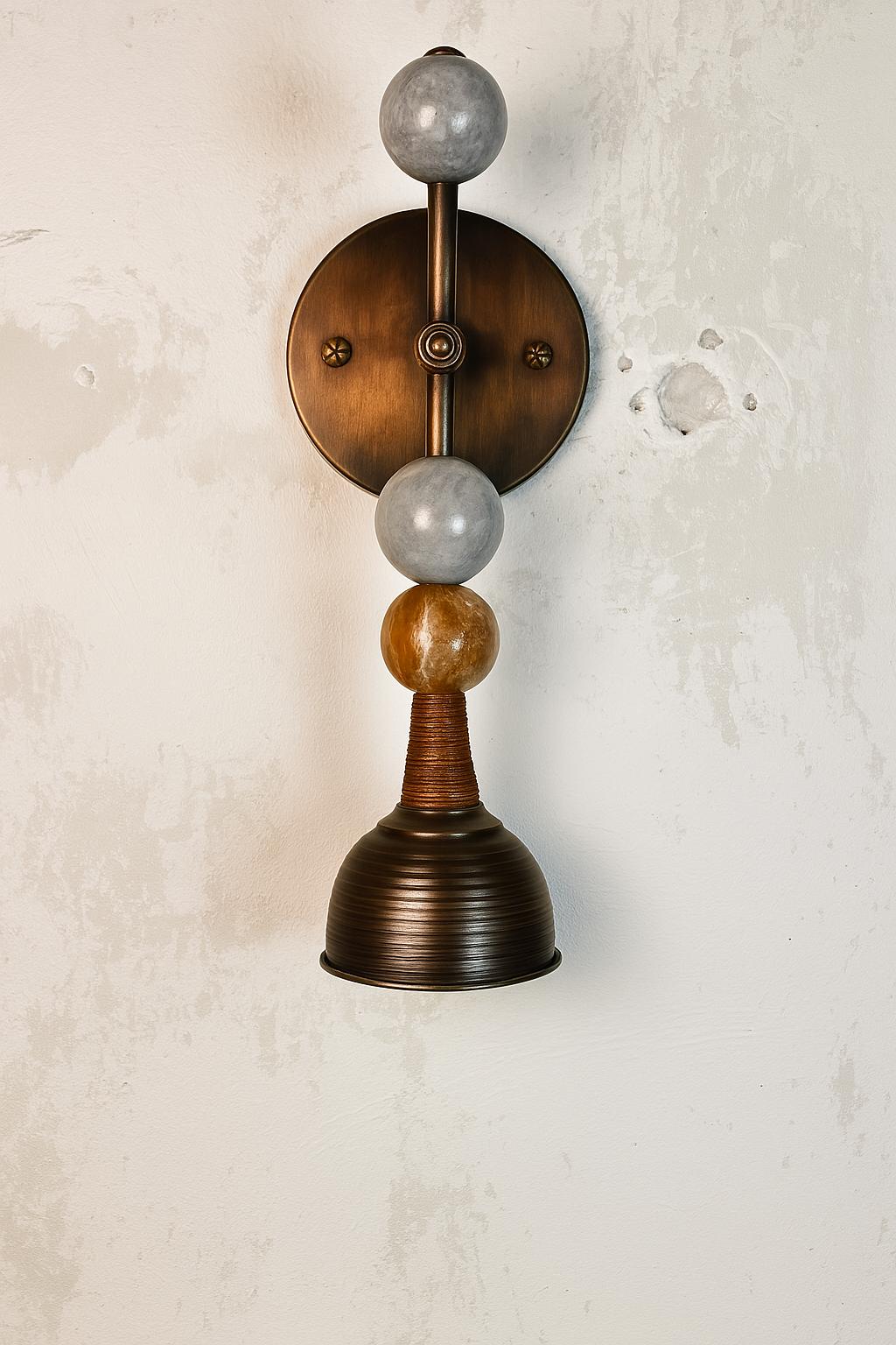 Brass Wall Sconce Light, Marble Wall Light, Bathroom Lights, Indoor Wall Light, Mid Century Modern Wall Sconce, Vintage wall Sconce