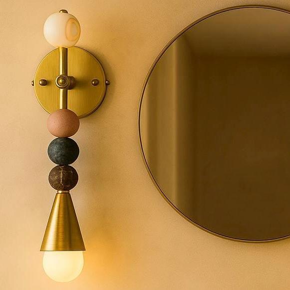 Brass Cone Sconce Wall Light, Handcrafted Brass Wall Light Sconce, Bathroom Lamp, Indoor Wall Light, Mid Century Modern Wall Sconce
