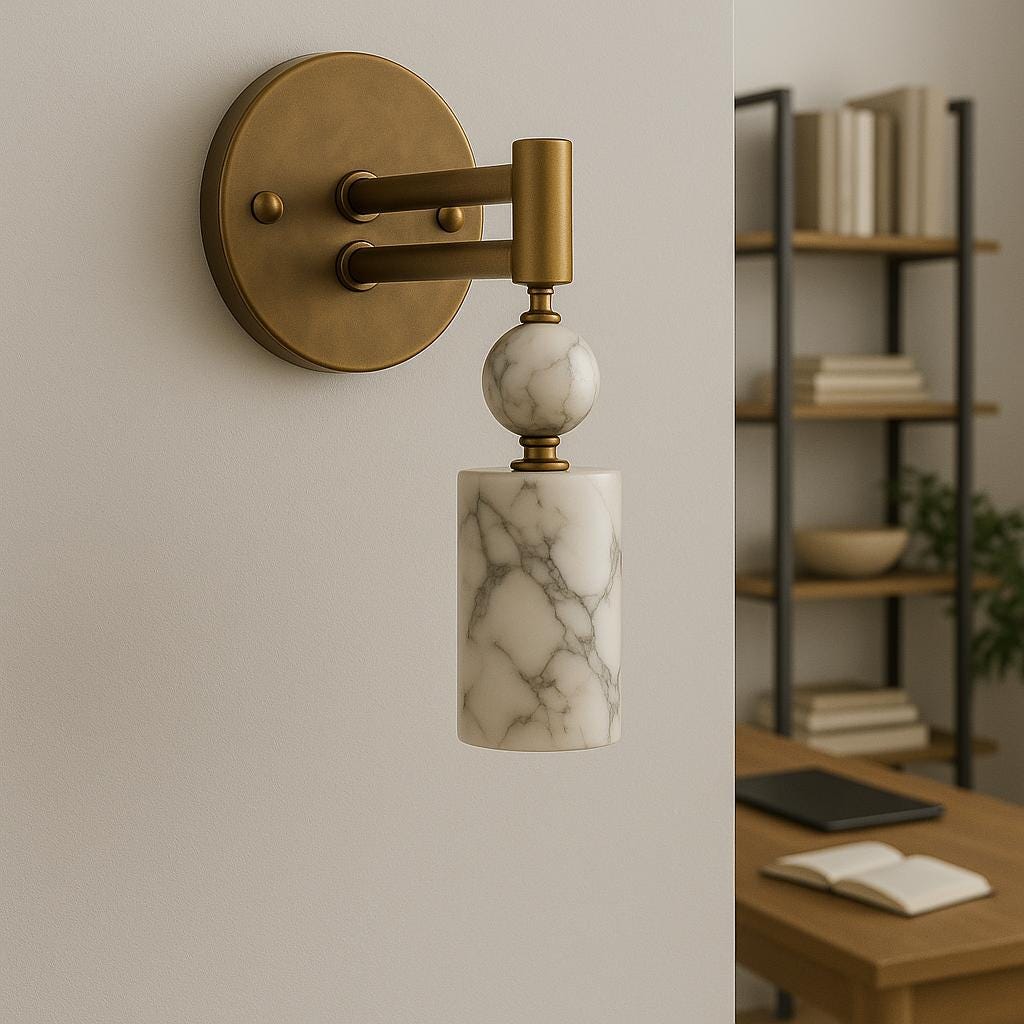 Alabaster Wall Lamp/Mid Century Modern Brass Wall Light Sconce,Brass Wall Sconce Light, Indoor Lamp, Vanity Lights, Mirrror Sconce