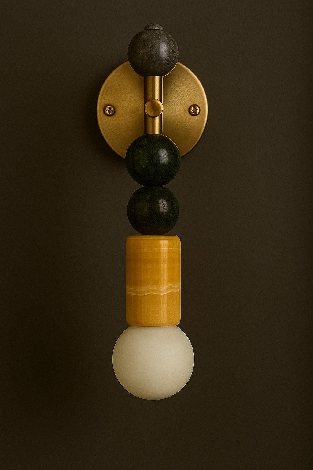 Marble Sconce Wall Light, Mid Century Modern Wall Sconce, Vintage Wall  Sconce, Brass Wall Lamp, Minimal Sconce Light, Modern Brass Light