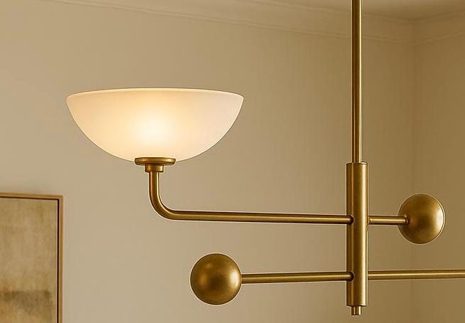 Frosted Glass Chandelier Lighting, Sputnik Pendant Light Fixture, Brass Finish Pendant Light, Modern Chandelier, 2 Ceiling Light Fixture