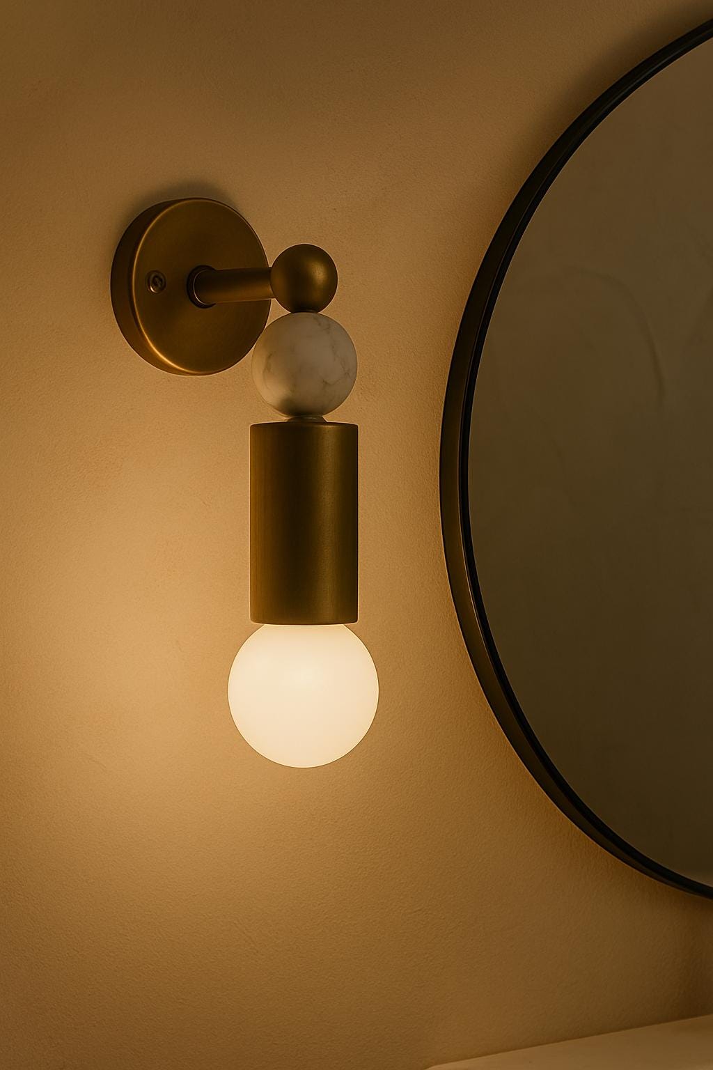 Brass Finish Wall Sconce Light, Mid Century Modern Gemstone Wall Light Sconce, Indoor Wall Lamp, Side Bed Reading lamp