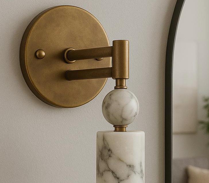 Alabaster Wall Lamp/Mid Century Modern Brass Wall Light Sconce,Brass Wall Sconce Light, Indoor Lamp, Vanity Lights, Mirrror Sconce