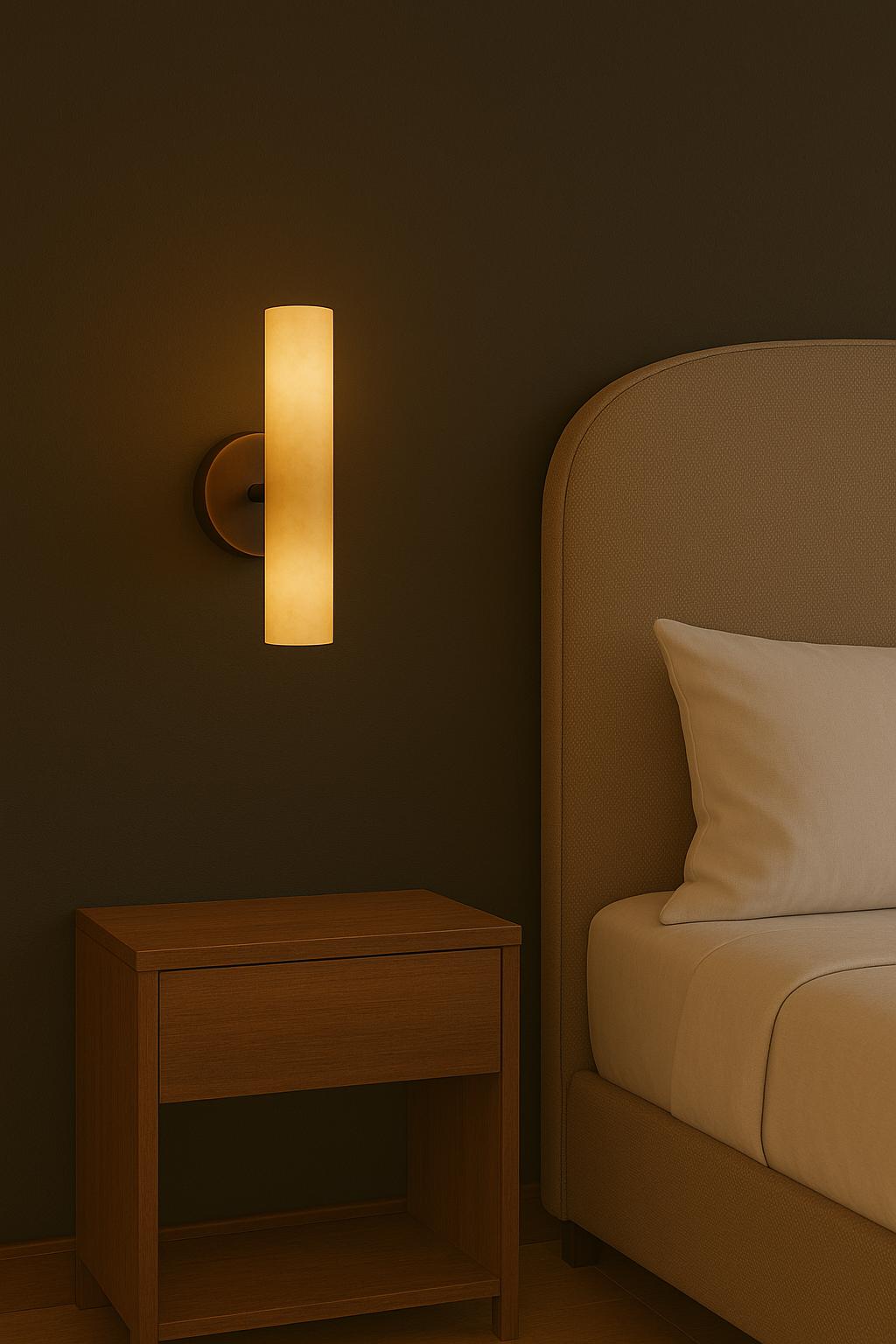 Alabaster Sconce Led Light, Modern Mid Century Wall Light Sconce, Wall Sconce Light, Brass Wall Lamp, Minimal Sconce Light