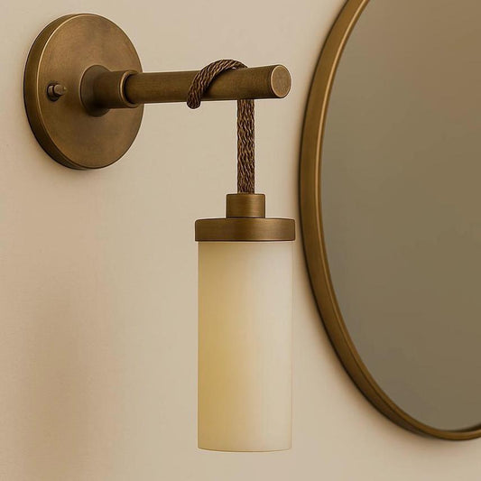 Luxury Alabaster Wall Sconce, Modern Brass Wall Sconce Light, Tasseled Cylinder Wall Light Sconce, Indoor Wall lamp,
