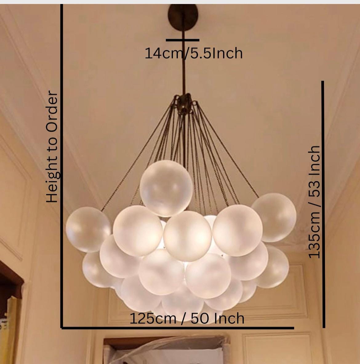Chandelier Lighting, 35 Frosted Glass pendant Light, Blown Glass Chandelier Lighting, Hallway Chandelier, Living Room Pendant Lighting