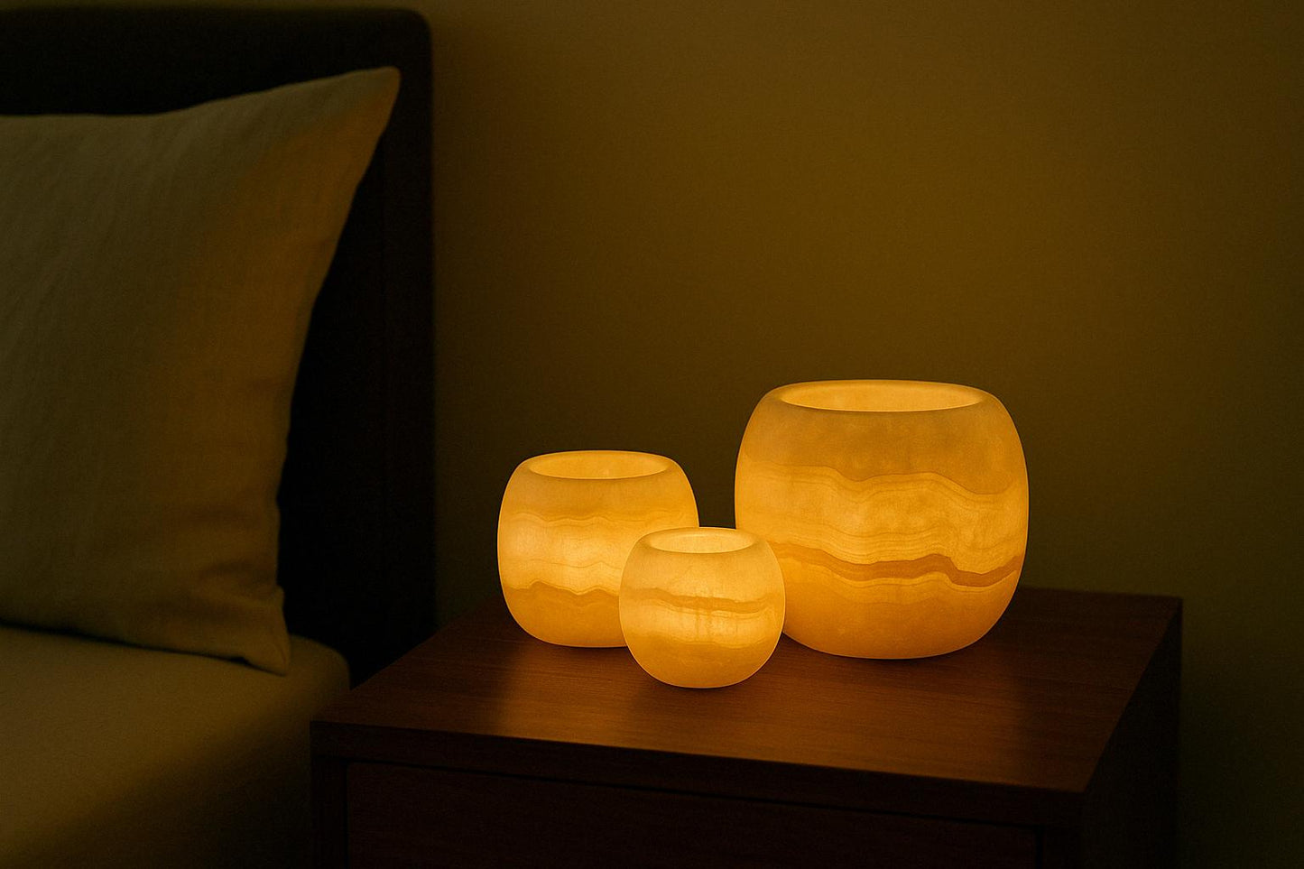 Handmade Egyptian Alabaster Candle Holder, White Alabaster Stone Candle Holder, Handcrafted Alabaster Candle Holder, Bathroom Candle Light