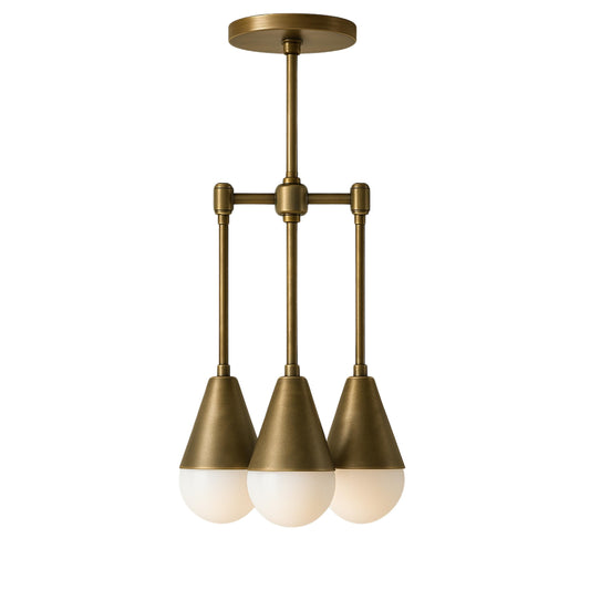 Brass Chandelier Lighting, Handmade Brass Finish Pendant Light, Modern Chandelier, Frosted Glass Ceiling Light Fixture
