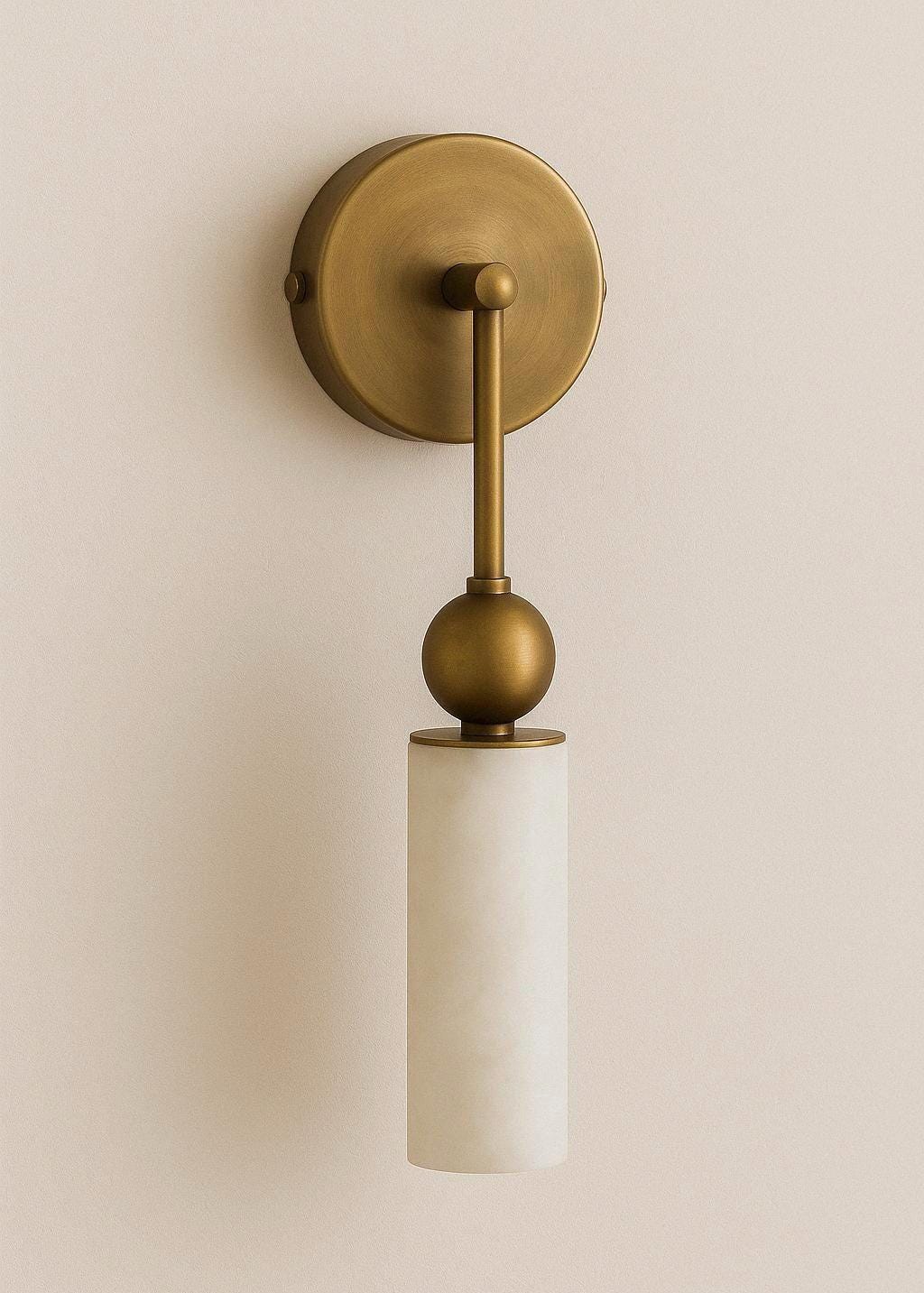 Alabaster Wall Lamp, Modern Brass Wall Light Sconce, Mid Century Wall Sconce Light, Indoor Wall Lamp, Bathroom Vanity Lights, Mirror Sconce