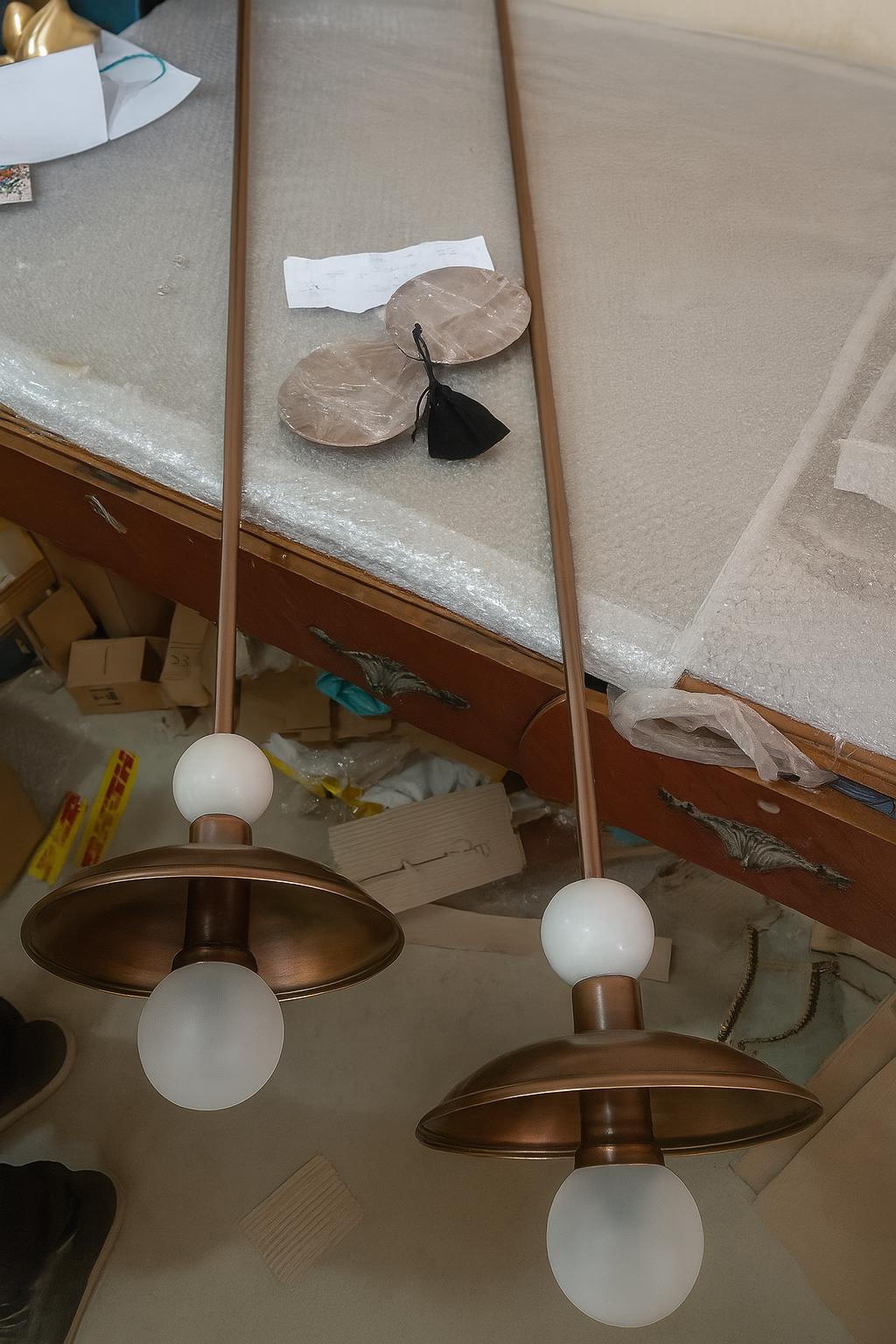 Brass Pendant Light, Marble Stone Chandelier Lighitng, Modern Brass Finish Ceiling Lamp, Light Pendant, Bedside Ceiling Lamp,
