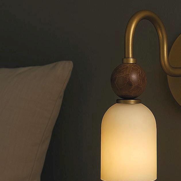 Mid Century Modern Alabaster Sconce, Vintage Wall Light Sconce, Brass Wall Lamp, Minimal Sconce Light, Modern Brass Light