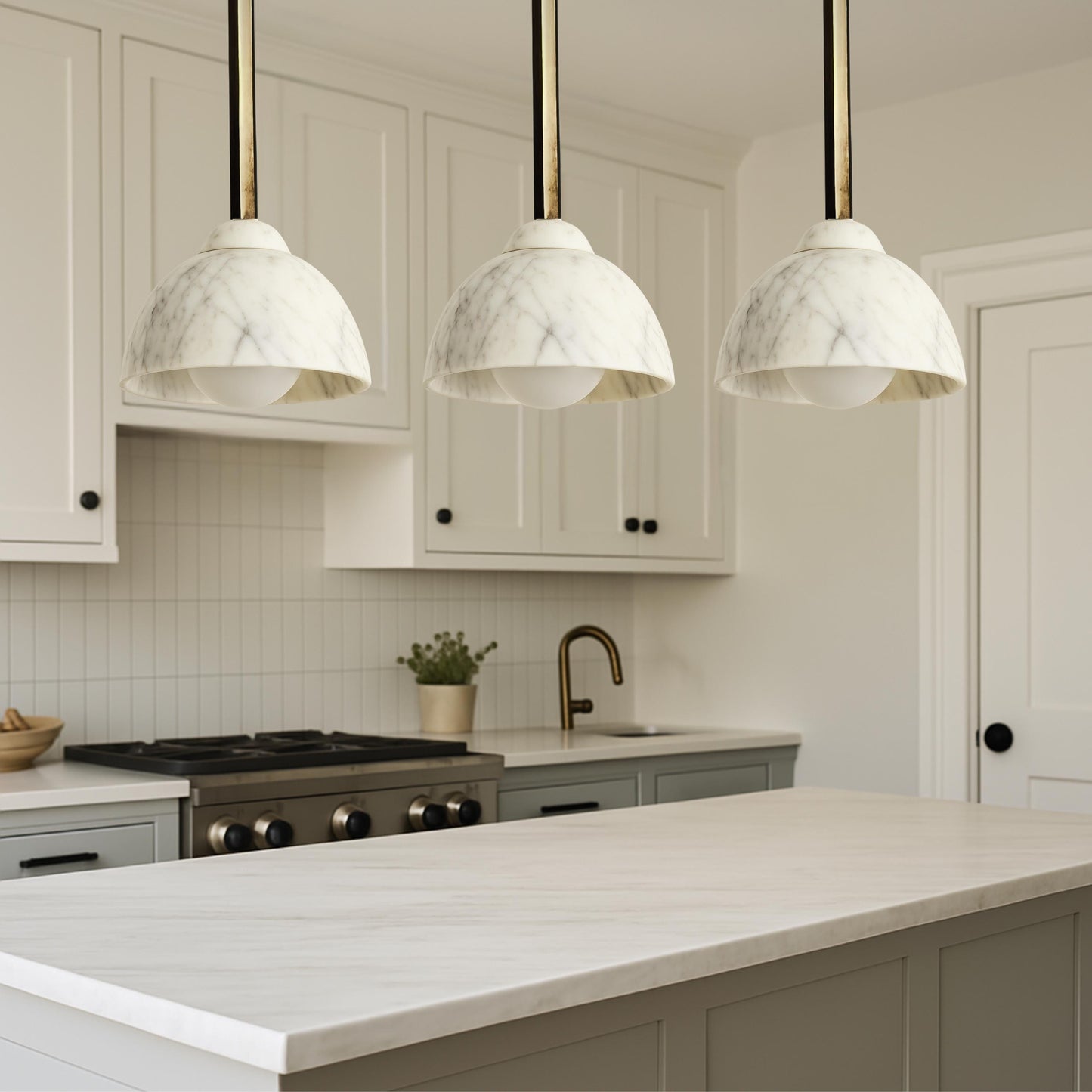 Marble Stone Pendant Light, Modern Brass Ceiling Lamp, Light Pendant, Bedside Ceiling Lamp, Bathroom Lights