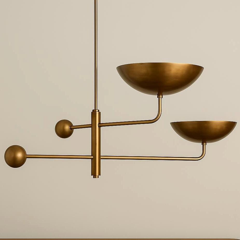 Brass Chandelier Lighting, Sputnik Chandelier Light Fixture, Brass Finish Pendant Light, Modern Chandelier, 2 Ceiling Light Fixture