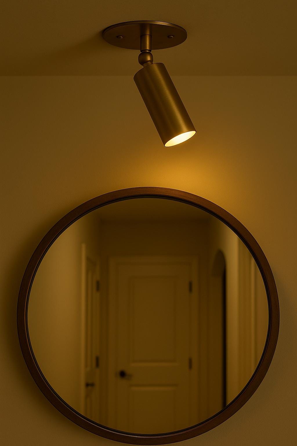 Adjustable Brass Spotlight, Modern Ceiling-Mounted Light Fixture for Hallway, Office, or Living Room, Minimalist Vintage Style