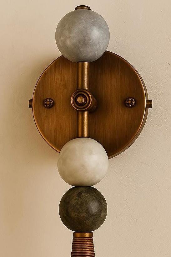 Set of Two Marble Stone Wall Sconce Light, Indoor Wall Light Sconce, 2 Bedroom Wall Lamp, Mid Century Modern Wall Sconce Vintage Wall Sconce