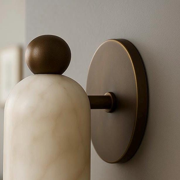 Alabaster Wall Sconce, Modern Wall Sconce, Vintage Wall Light Sconce, Brass Wall Lamp, Minimal Sconce Light, Modern Brass Light