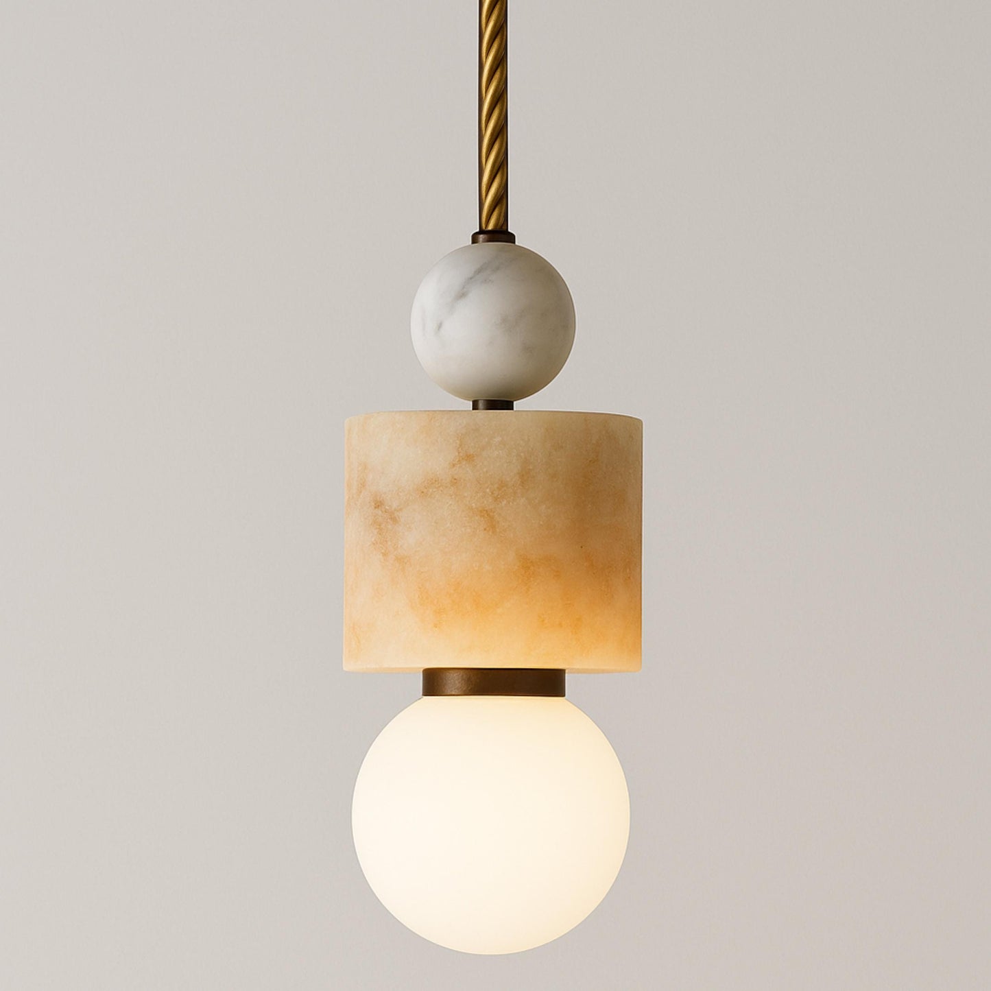 Alabaster Pendant Lighitng, Downrod Chandelier Lighting, Modern Alabaster Ceiling Lamp, Handmade Bedside Ceiling Lamp,