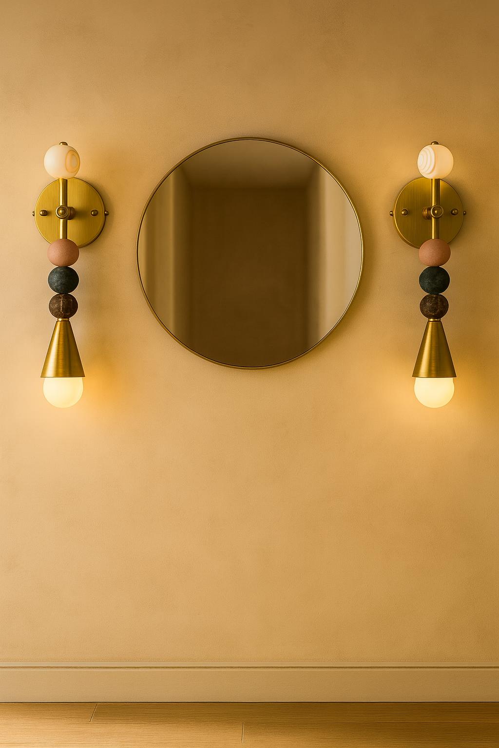Brass Cone Sconce Wall Light, Handcrafted Brass Wall Light Sconce, Bathroom Lamp, Indoor Wall Light, Mid Century Modern Wall Sconce
