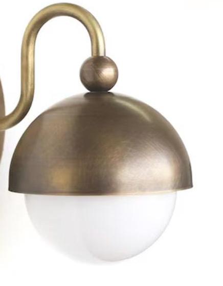 Marble Gemstone Brass Wall Sconce Light, Frosted Glass Sconce Light, Mid Century Modern Wall Sconce, Bathroom Vanity Light