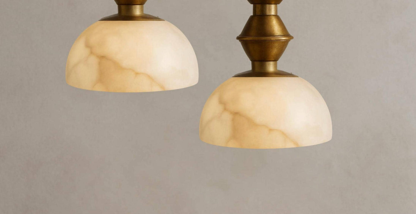 Solid Brass Pendant Light With Alabaster Shade, Modern Kitchen Island Chandelier, Light Pendant, Bedside Ceiling Lamp, Bathroom Lights