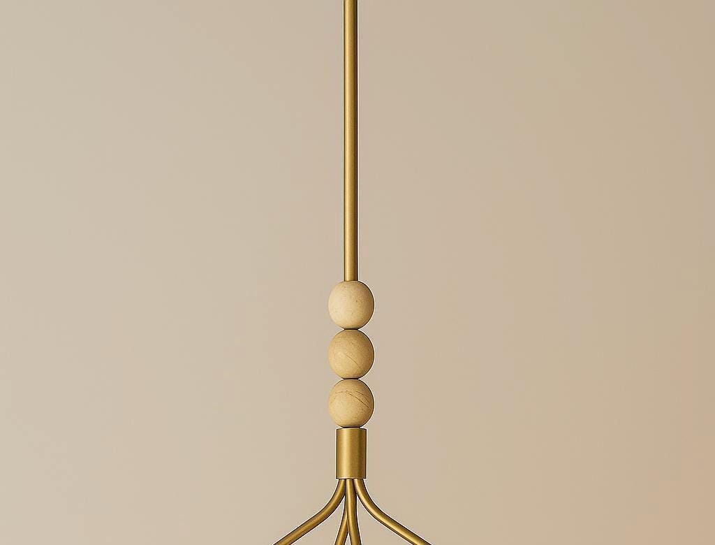 Brass Pendant Light, Handcrafted Brass Finish Chandelier Lighting, Mid Century Modern Chandelier, Frosted Glass Ceiling Light Fixture
