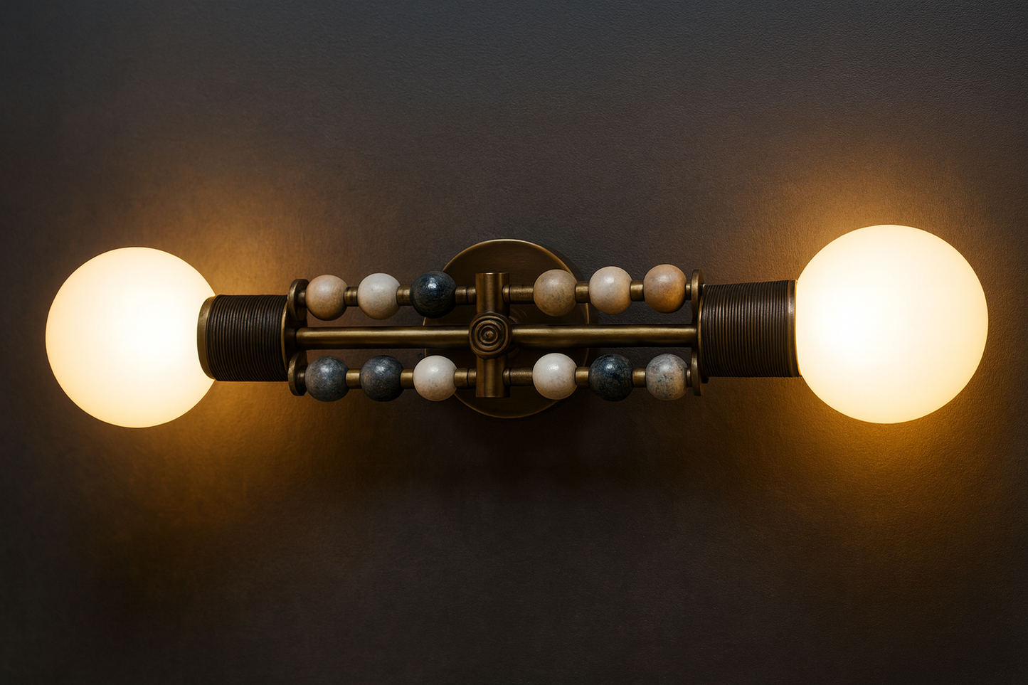 Double Marble Wall Sconce Light, Bathroom Lights, Mid Century Modern Wall Sconce Bedroom Wall Lamp, Indoor Wall Light, Vintage Wall Sconce