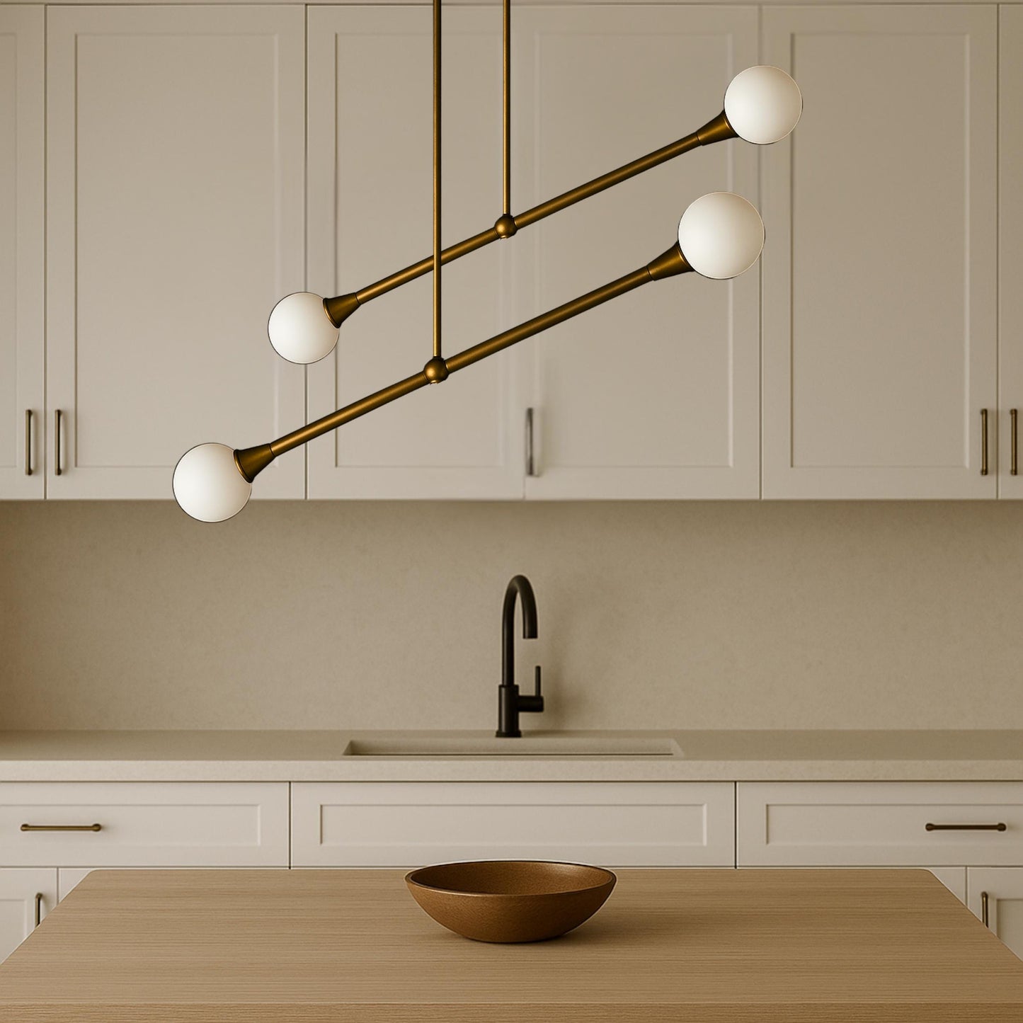 Handmade Brass Pendant Light VECTOR, Kitchen Chandelier Lighting, Brass Finish Light Pendant, Modern Chandelier, Ceiling Light Fixture