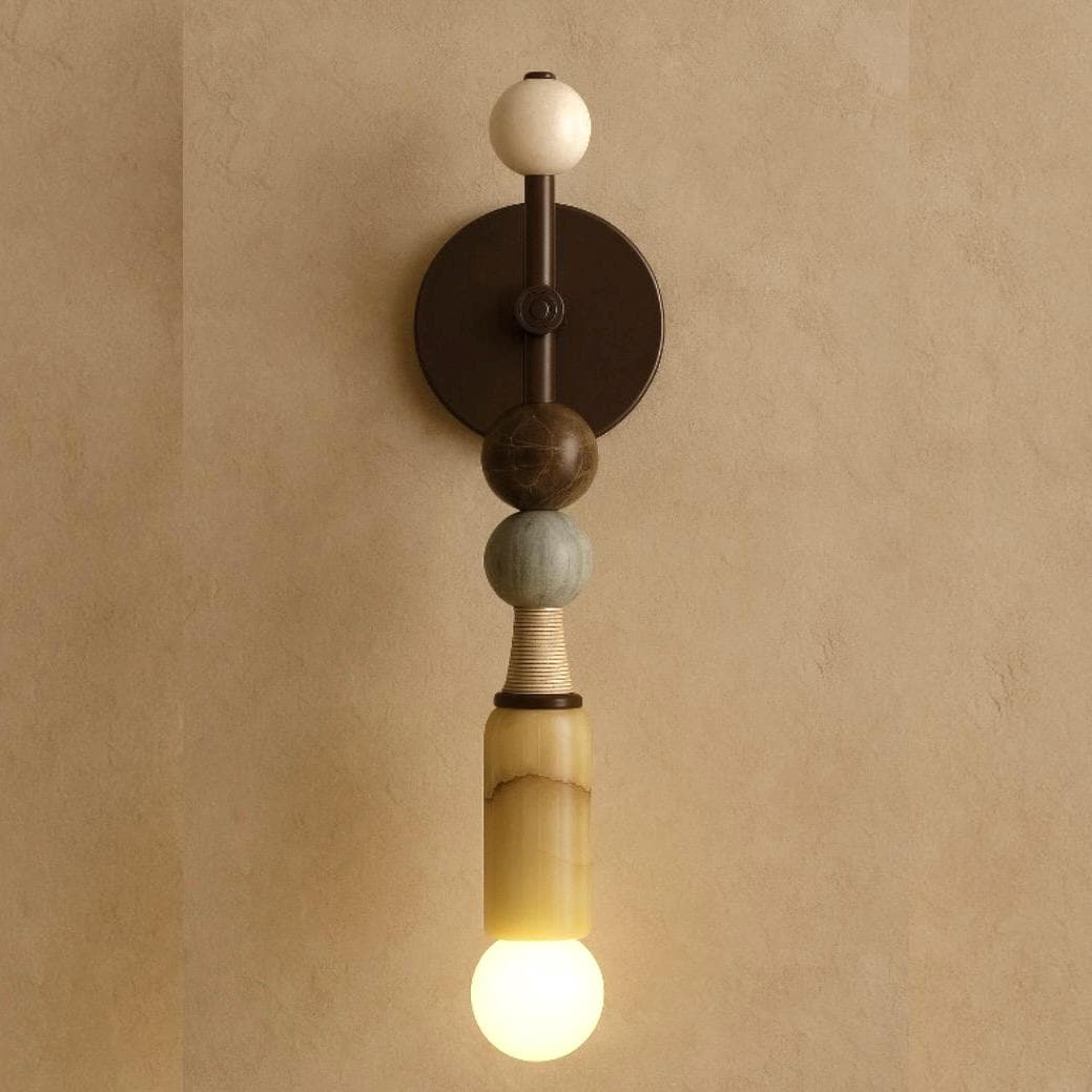 Marble Wall Sconce Light, Brass Wall Lamp, Bedroom lights, Indoor Wall Light, Mid Century Modern Wall Sconce, Reading Lamp